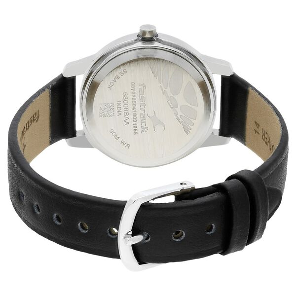 Fastrack Fundamentals Quartz Analog Black Dial Leather Strap Watch for Girls - image number 4