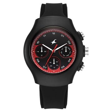 Fastrack Hype Multifunction with Black dial Black Silicon Strap watch for Guys