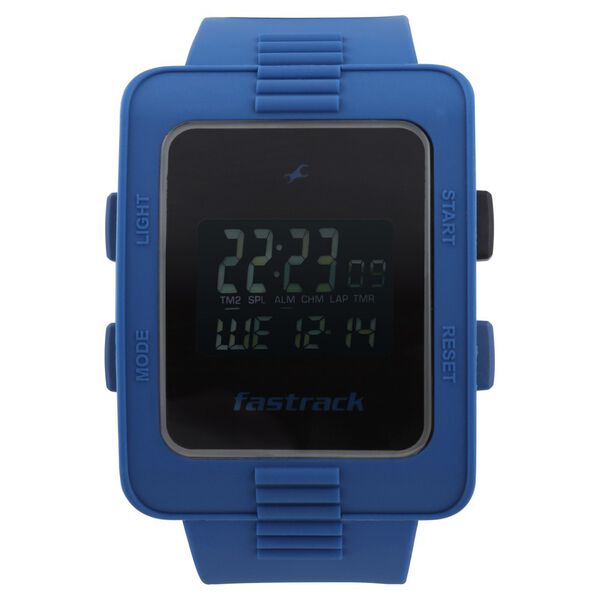 Fastrack Digital Grey Dial Silicone Strap Watch for Guys - image number 0