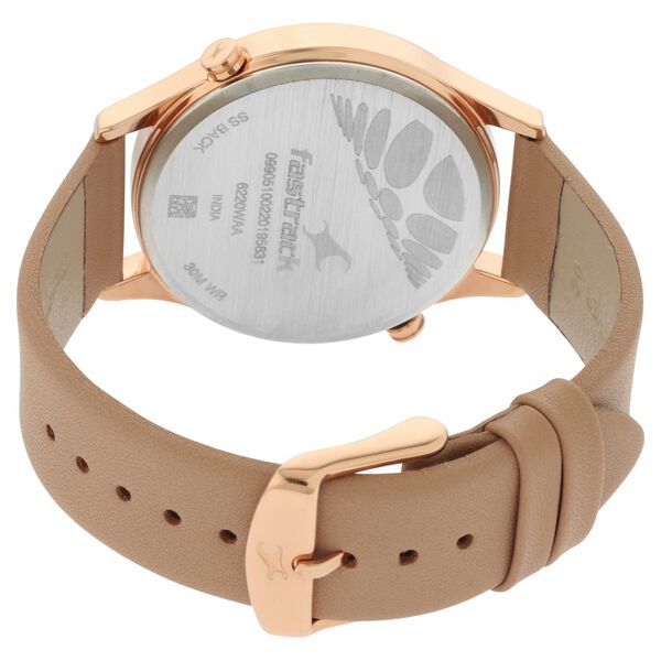Fastrack Tripster Quartz Analog Rose Gold Dial Leather Strap Watch for Girls - image number 4