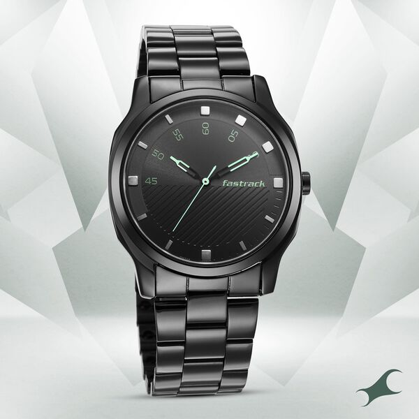 Fastrack Stunners Quartz Analog Black Dial Stainless Steel Strap Watch for Guys - image number 0