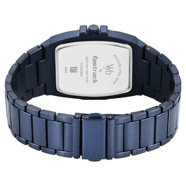 Vyb Pioneer By Fastrack Quartz Analog Blue Dial Metal Strap Watch For Guys - image number 5