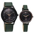 Fastrack Mixmatched Quartz Analog Black Dial Green Leather Strap Watch For Couple - image number 1
