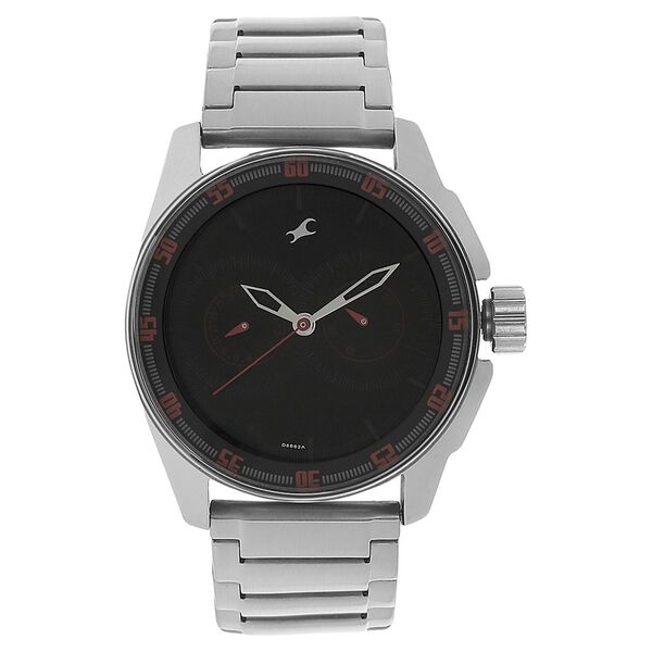 Fastrack Black Magic Quartz Analog Black Dial Stainless Steel Strap Watch for Guys - image number 0