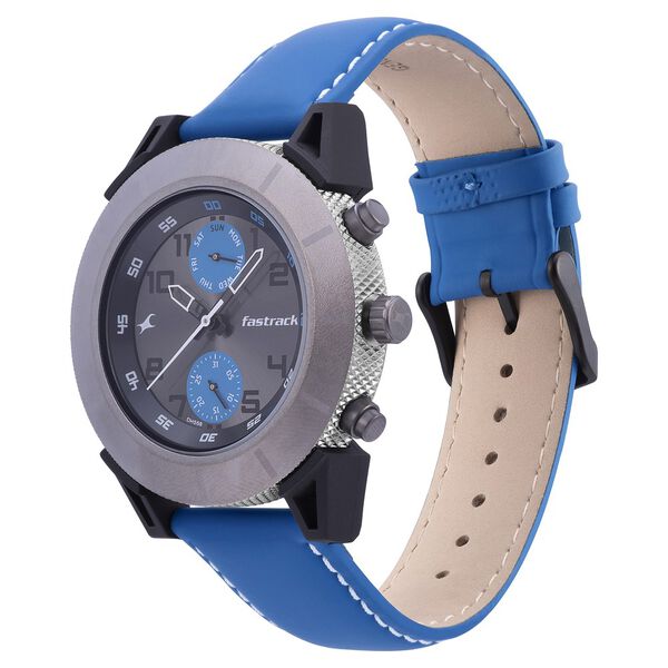 Fastrack Modular Quartz Analog Anthracite Dial Leather Strap Watch for Guys - image number 2