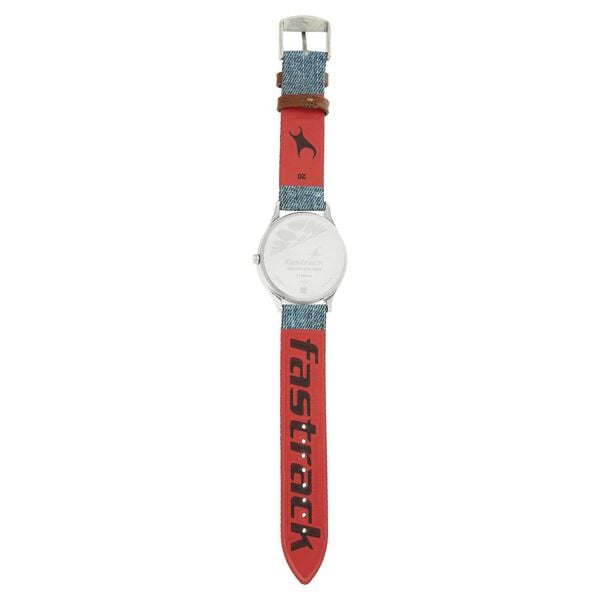 Fastrack Denim Quartz Analog Black Dial Leather Strap Watch for Guys - image number 5