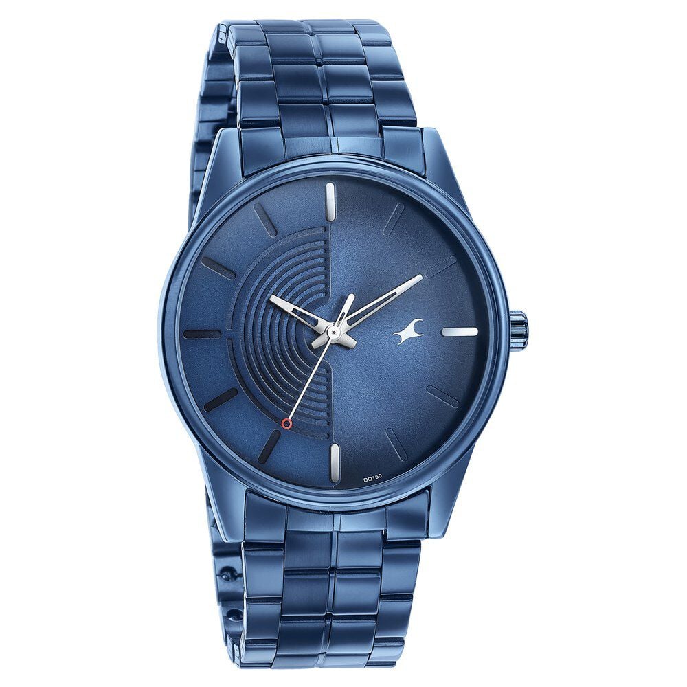 Buy Online Fastrack Stunnerse Quartz Analog Blue Dial With Blue Metal Strap Watch for Guys 3305qm02 Fastrack