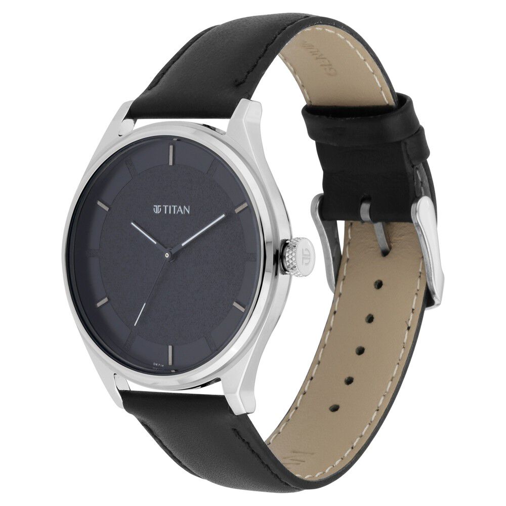 Titan Men s Minimalist Zen Watch Sleek Leather Strap with Contrast Hands