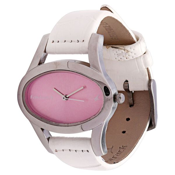 Fastrack Quartz Analog Pink Dial Leather Strap Watch for Girls - image number 1