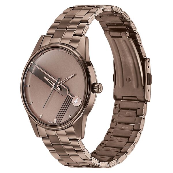 Fastrack Stunners Quartz Analog Brown Dial Stainless Steel Strap Watch for Guys - image number 2
