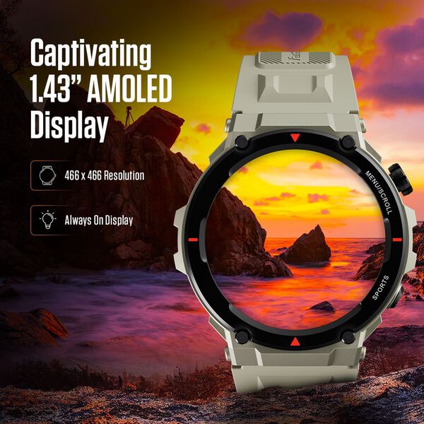 Fastrack Xtreme Pro with 3.6 cm AMOLED Display, Rugged Design, SingleSync BT Calling, Functional Crown with Black Strap - image number 1