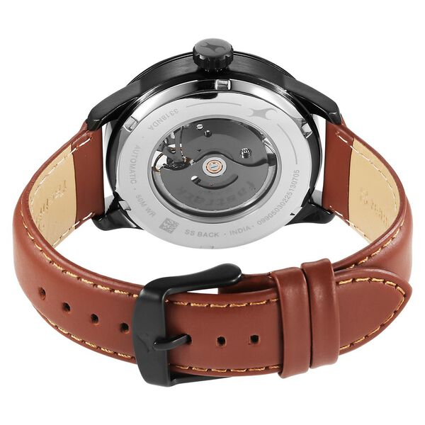 Fastrack Automatics Blue Dial Tan Leather Strap Automatic Watch ForGuys - image number 5