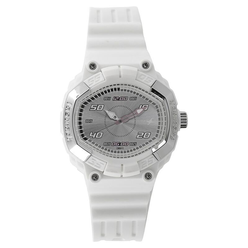 Buy Online Fastrack Speed Racer Quartz Analog Silver Dial Plastic Strap ...