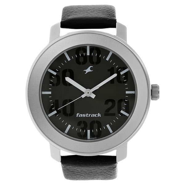Fastrack Quartz Analog Grey Dial Leather Strap Watch for Guys - image number 0