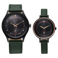 Fastrack Mixmatched Quartz Analog Black Dial Green Leather Strap Watch For Couple - image number 0