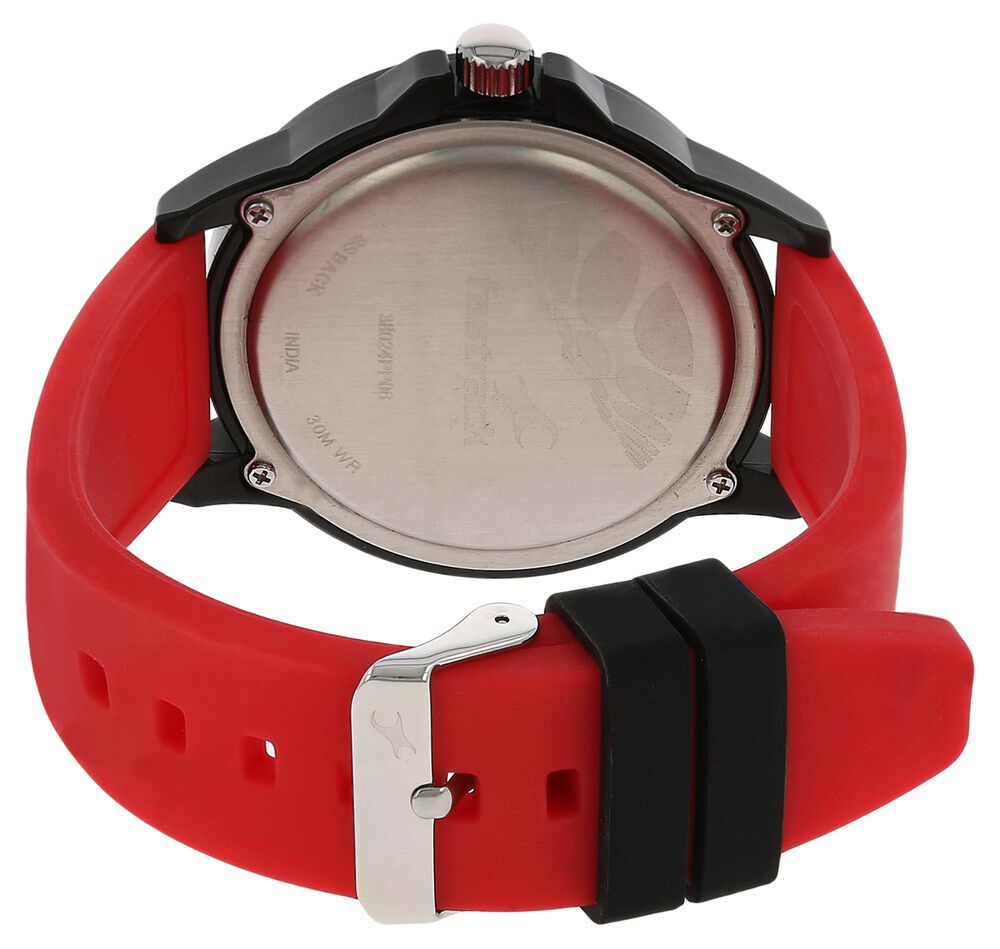 Fastrack watch deals red and black