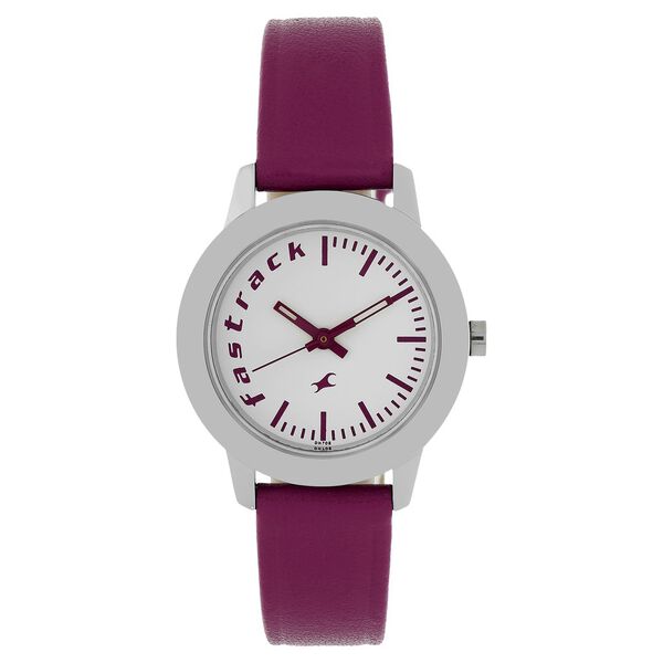 Fastrack Quartz Analog White Dial Leather Strap Watch for Girls - image number 0
