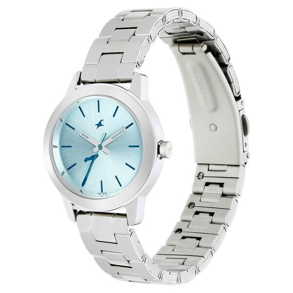 Fastrack Tropical Waters Quartz Analog Green Dial Metal Strap Watch for Girls - image number 2