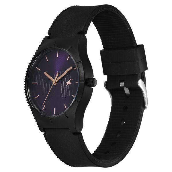Fastrack Tees Wanderlust Quartz Analog Blue Dial Silicone Strap Watch for Girls - image number 2