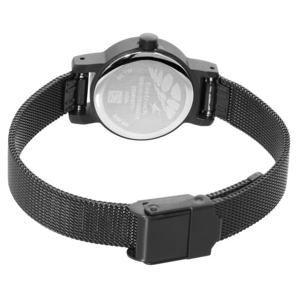 Fastrack Hitlist Quartz Analog with Date Black Dial Stainless Steel Strap Watch for Girls - image number 4