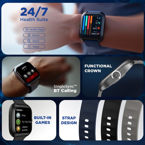 Fastrack VOX Plus - 4.69 cm Ultra Vu Display, To do list, Offline Voice Commands, Functional Crown, IP68 Smartwatch - image number 4