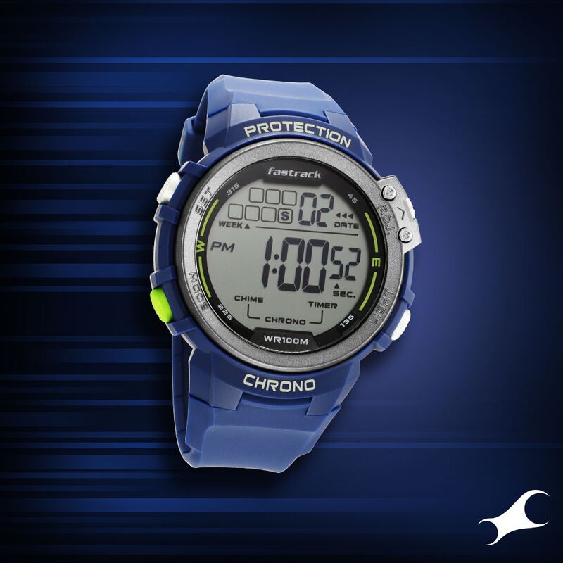 Buy Online Fastrack Digital Dial Blue Silicone Strap Watch For