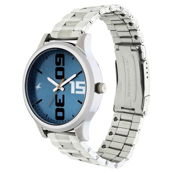 Fastrack Bold Quartz Analog Blue Dial Stainless Steel Strap Watch for Guys - image number 2