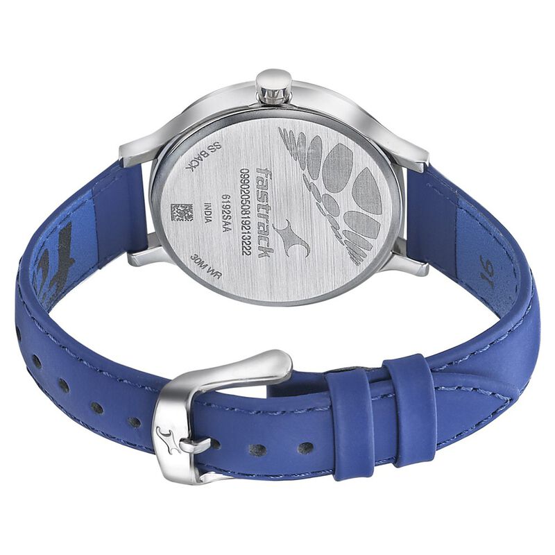 Fastrack Space Rover Quartz Analog Blue Dial Leather Strap Watch for Girls