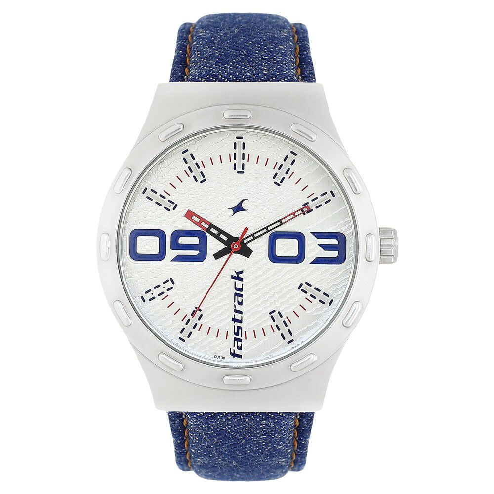 Silver Dial Blue Denim Strap Watch - Titan Corporate Gifting