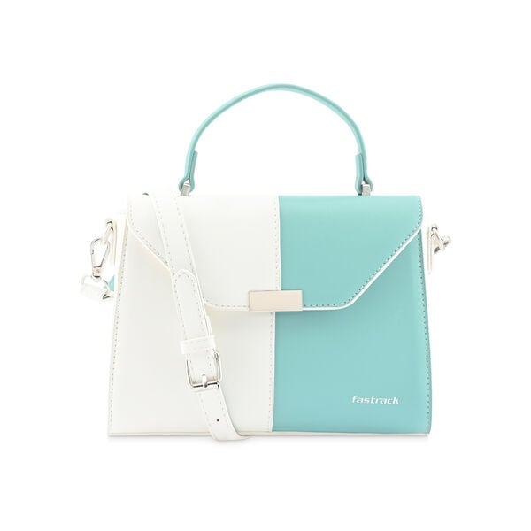 Fastrack Structured Satchel in White and  blue - image number 1