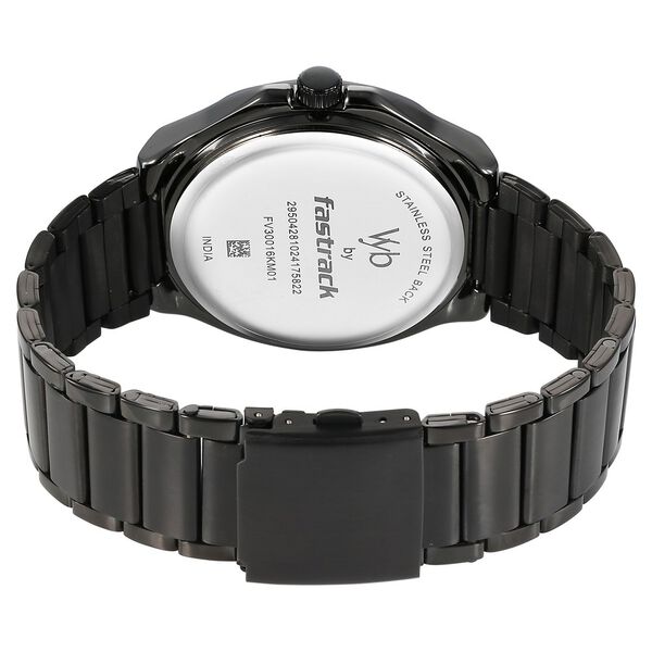 Vyb Orion By Fastrack Quartz Analog Black Dial Metal Strap Watch For Guys - image number 5