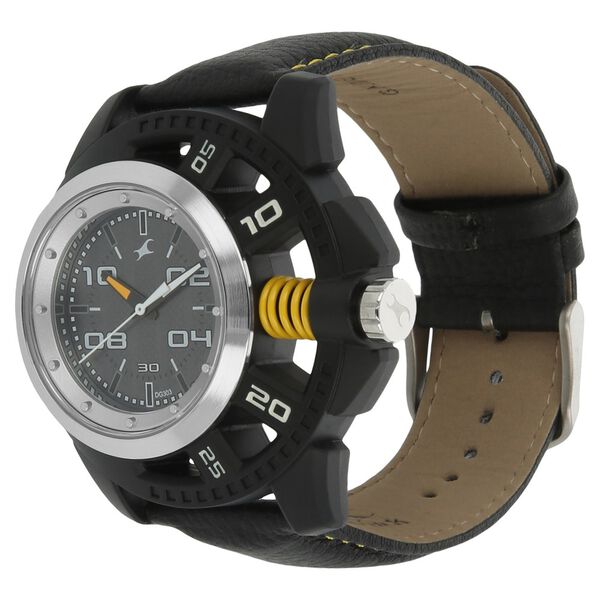 Fastrack Quartz Analog Grey Dial Leather Strap Watch for Guys - image number 1