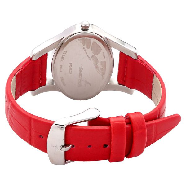 Fastrack Quartz Analog Silver Dial Leather Strap Watch for Girls - image number 2