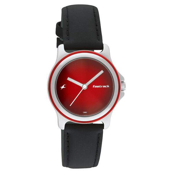 Fastrack Quartz Analog Red Dial Leather Strap Watch for Girls - image number 0