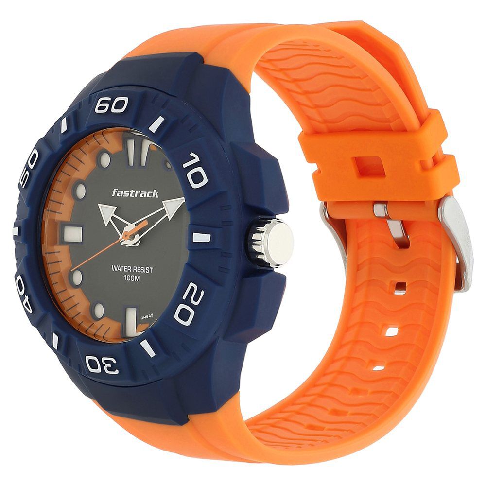Buy Online Fastrack Trendies Quartz Analog Blue Dial Plastic Strap Watch for Guys 38043pp03 Fastrack