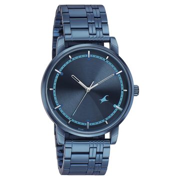 Fastrack Style Up Blue Dial Stainless Steel Strap Watch for Guys
