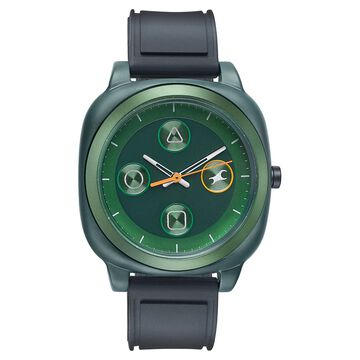 Fastrack Hype Retro Aracde Quartz Analog Unisex Watch With Green Dial Black Silicone Strap Watch For Unisex