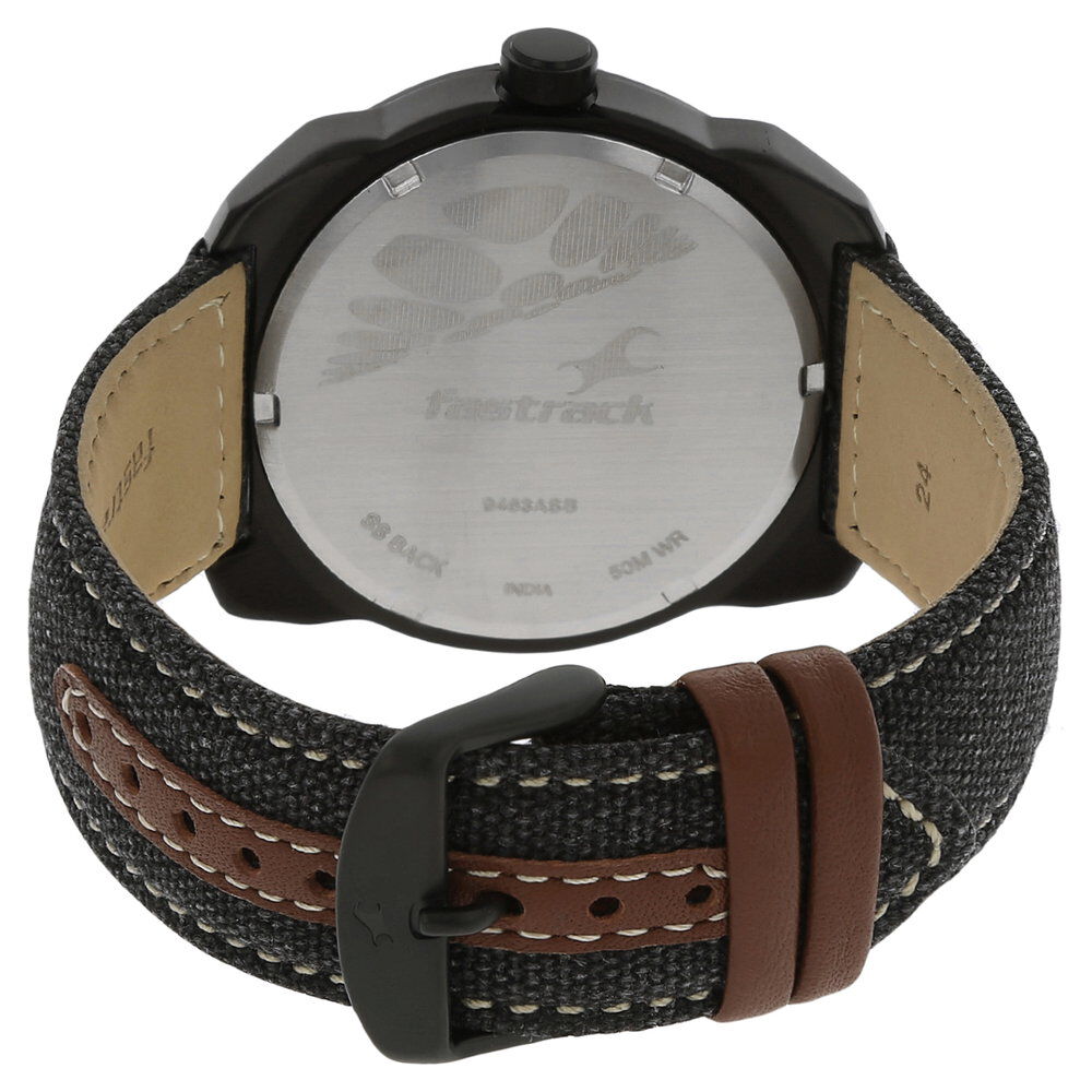 Fastrack Quartz Analog Black Dial Fabric Strap Watch for Guys
