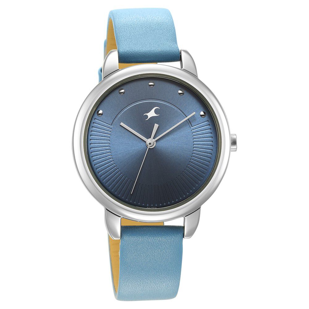 Buy Online Fastrack Stunners Quartz Analog Blue Dial Leather Strap Watch for Girls ns6282sl01 Fastrack