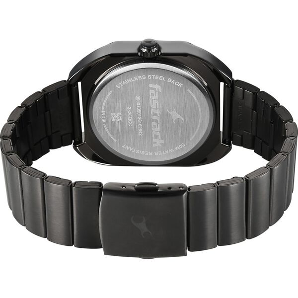 Fastrack Wild Analog with Burgandy Dial Gun Metal Strap Watch for Guys - image number 7