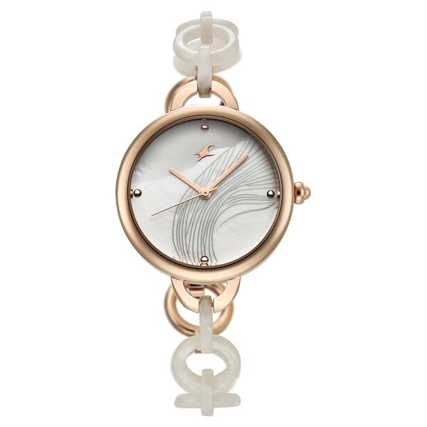 Fastrack Younique Quartz Analog Mother Of Pearl Dial Acetate And Metal Strap Watch For Girls - image number 1
