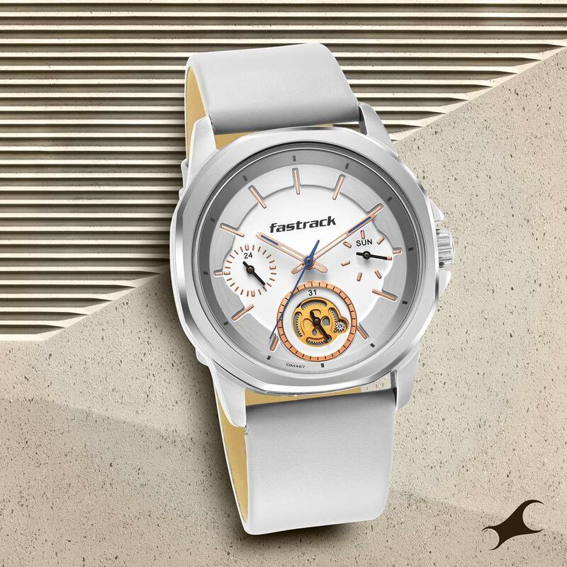 Buy Online Fastrack Exuberant Quartz Analog White Dial Leather