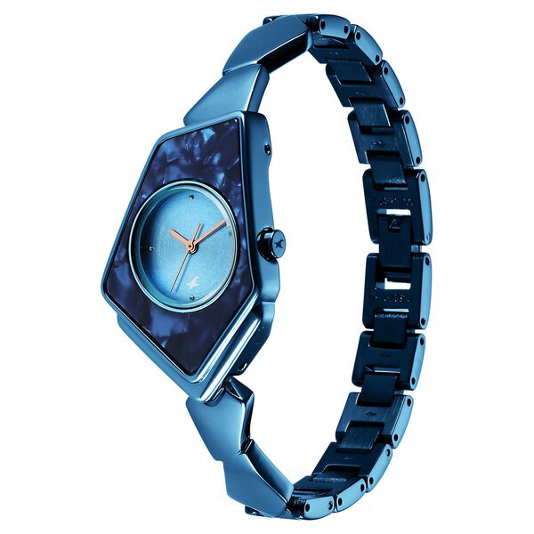 Fastrack Younique Quartz Analog Blue Dial Metal Strap Watch for Girls - image number 3