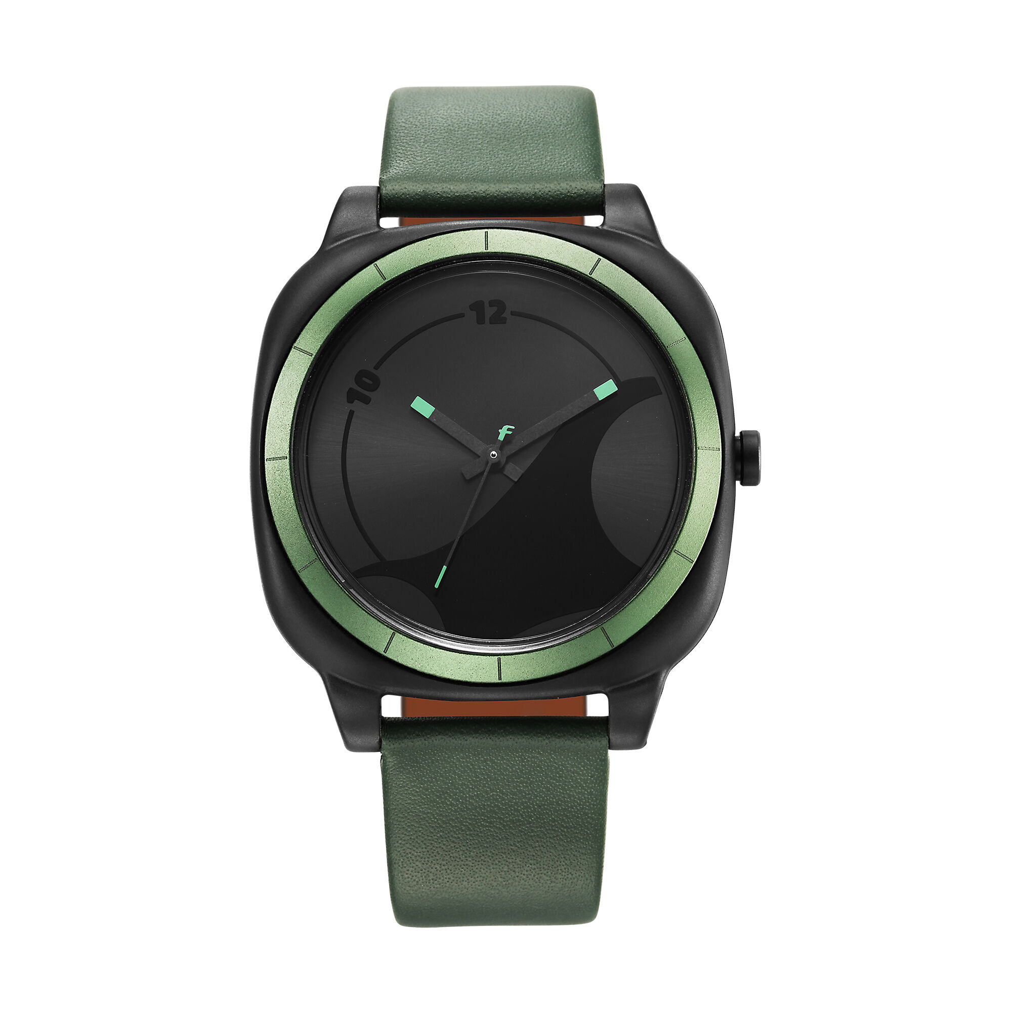 Buy Online Fastrack Hype All Black Quartz Analog Black Dial With Green Leather Strap Watch For Unisex 68034pl03w p Fastrack