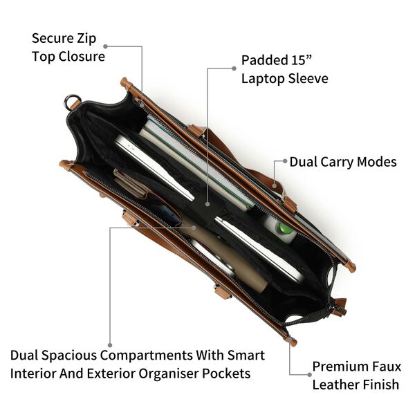 Powercarry laptop tote - black - image number 3