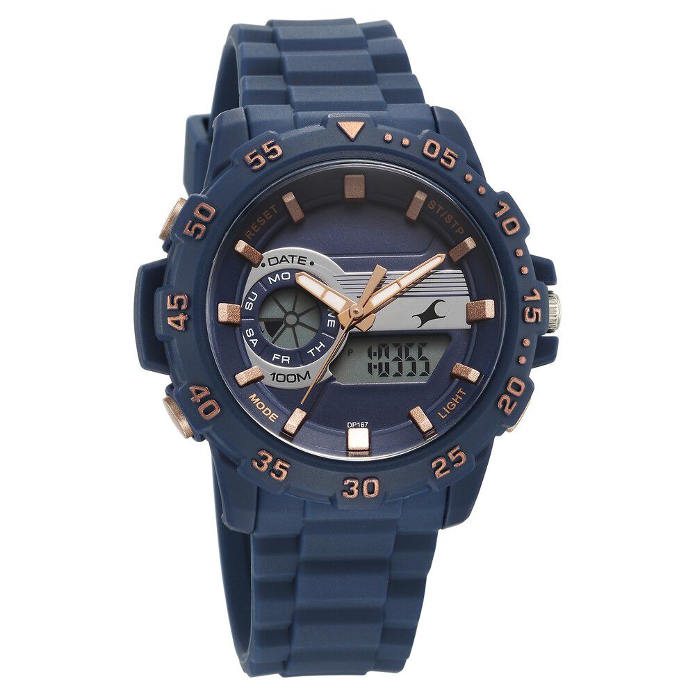 Fastrack Street line Quartz Analog Digital Blue Dial Silicone