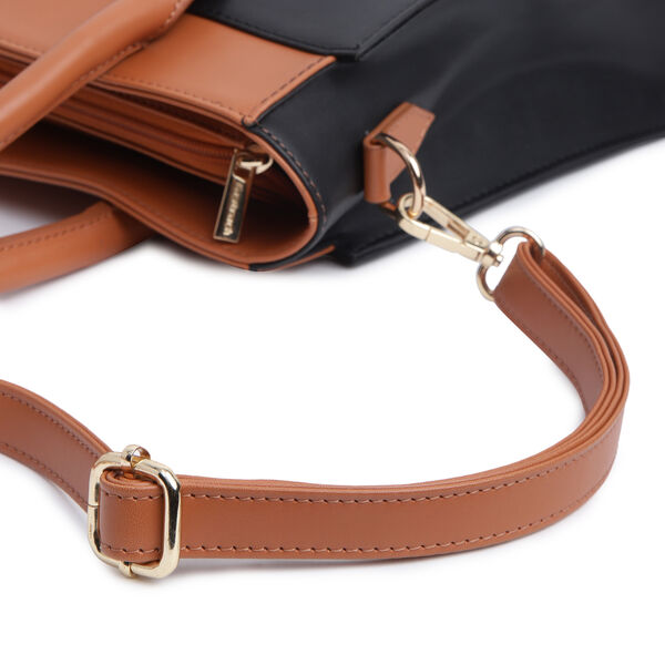Fastrack Structured Satchel for Women | Stylish Everyday Satchel for Girls, Ladies, Women | Spacious Bag Made of High Quality Faux Leather (Black) - image number 4