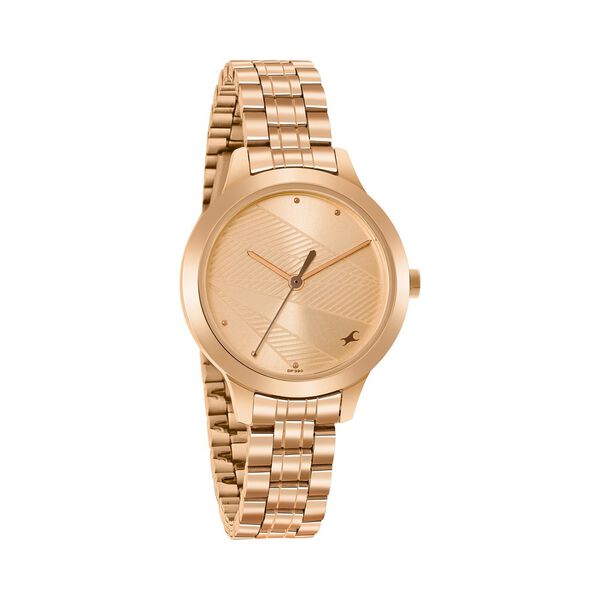 Fastrack Stunners Quartz Analog Rose Gold dial Stainless Steel Strap Watch for Girls - image number 1