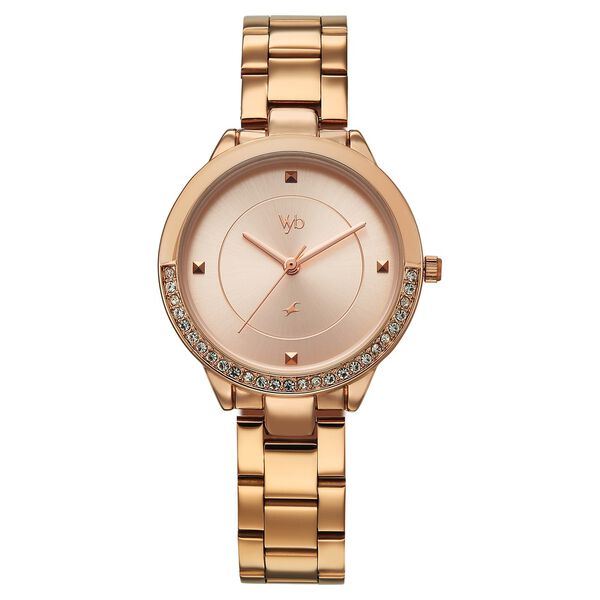Vyb Eclipse By Fastrack Quartz Analog Rose Gold Dial Rose Gold Stainless Steel Strap Watch For Girls - image number 1