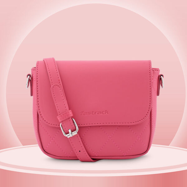 Fastrack Compact Sling Bag with Adjustable Sling in Pink - image number 0